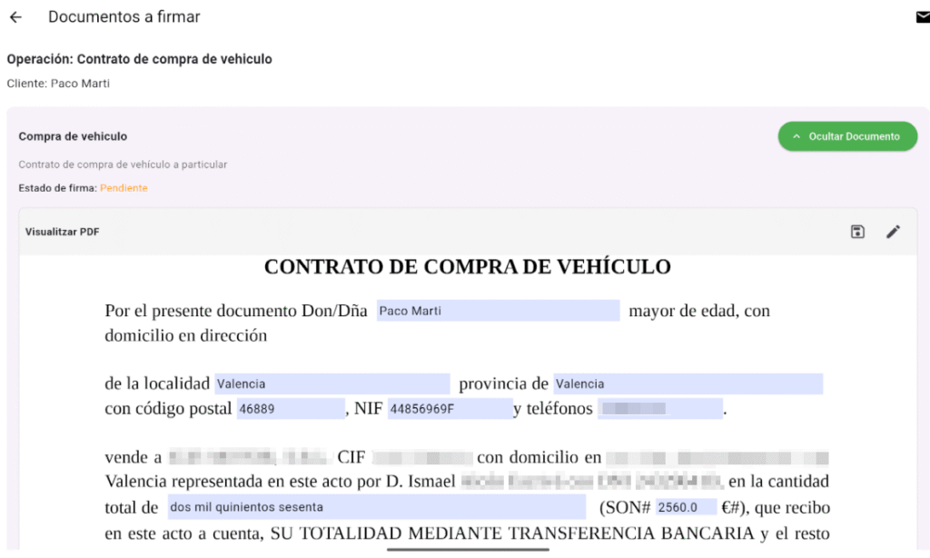 Contrto de compra de bienes usados